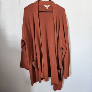 Terra & Sky Women's Warm Burnt Orange Cardigan